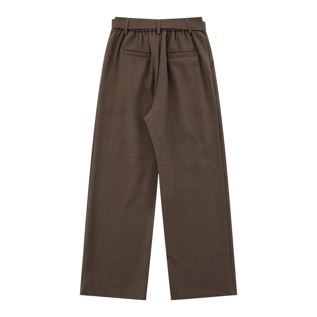 Women's loose high waist wide-legged trousers in black and brown colours
