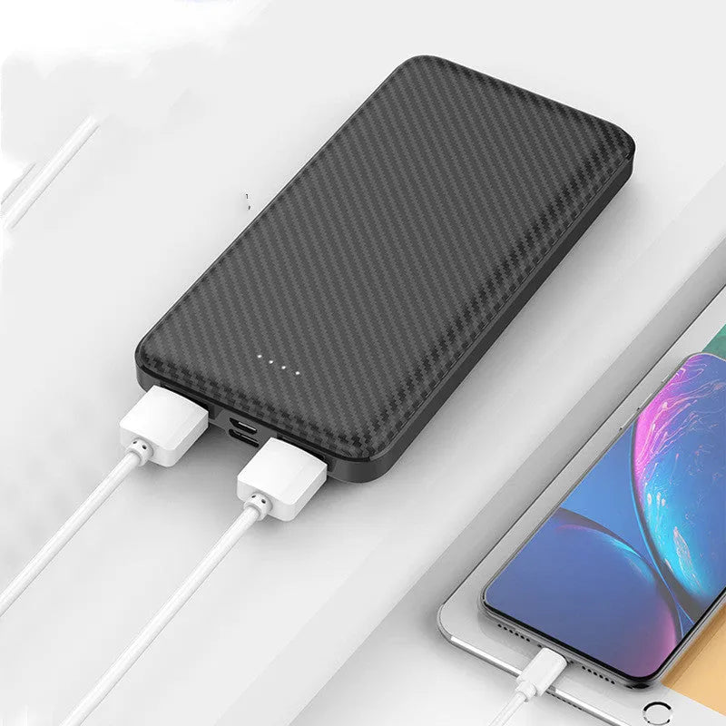 20,000mAh portable power bank showing multiple USB ports and compact dimensions