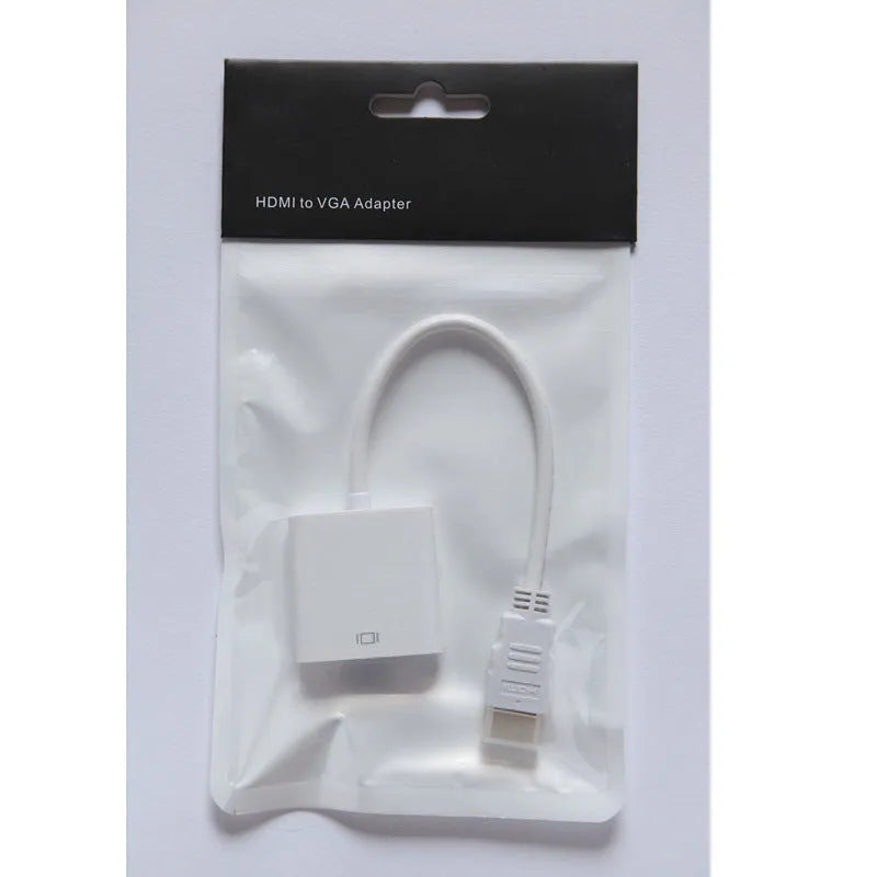 HDMI to VGA adapter cable with 0.3 metre length in black or white colour options