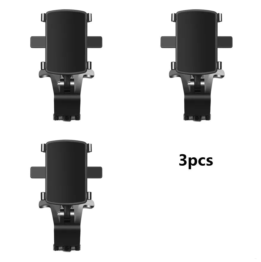 Black car phone instrument panel bracket with 4 chuck heads and 360-degree rotation for navigation mounting