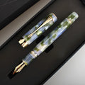 Deep Bath Green metal ballpoint pen with cap, showing 0.5mm F tip, 0.7mm M tip, and 1.0mm graphic tip options on a plain background