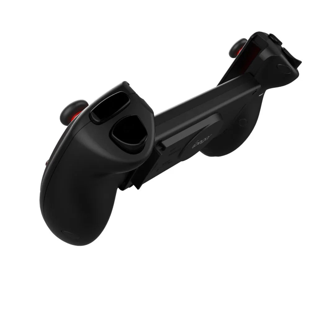 Red telescopic gamepad controller with Bluetooth for mobile devices and USB for PC gaming