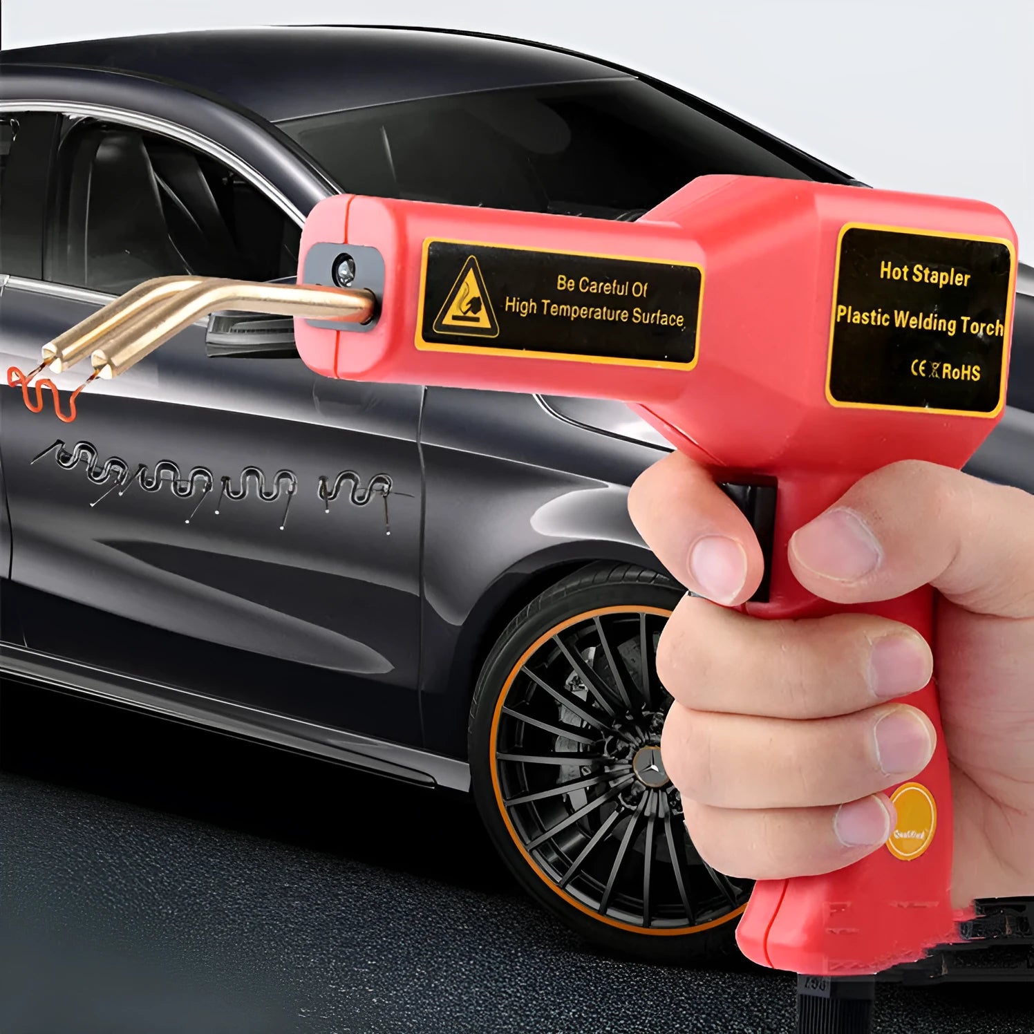 CR-307 plastic repair welding gun for car bumpers with LED light and 1.7M power cord