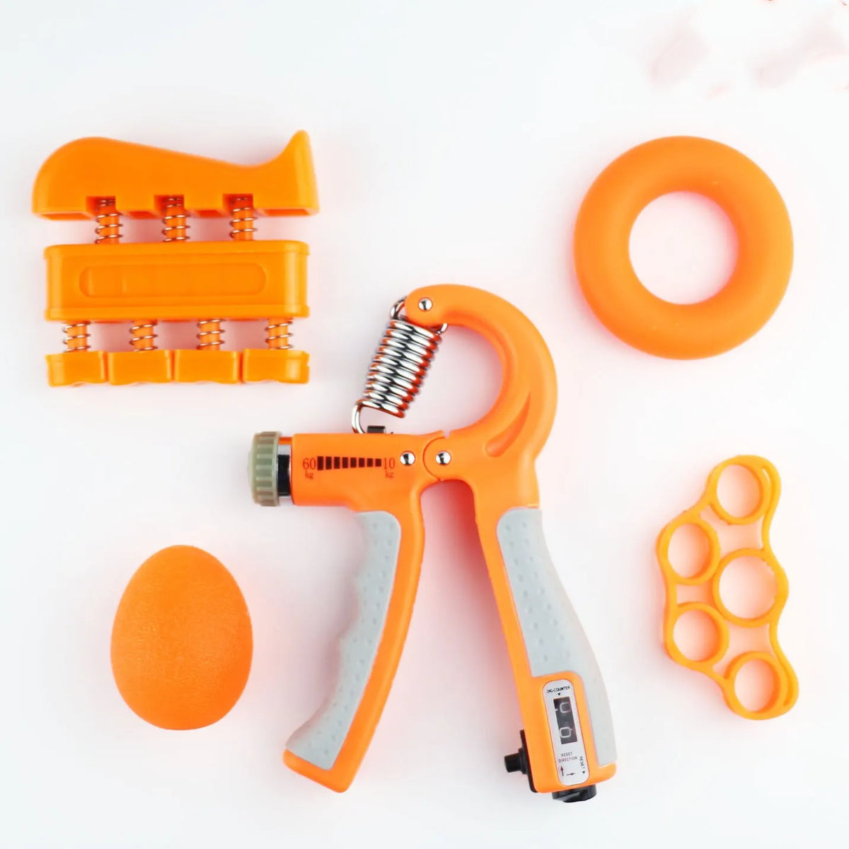 Adjustable hand grip with mechanical counter, ABS and stainless steel, 16cm x 12cm