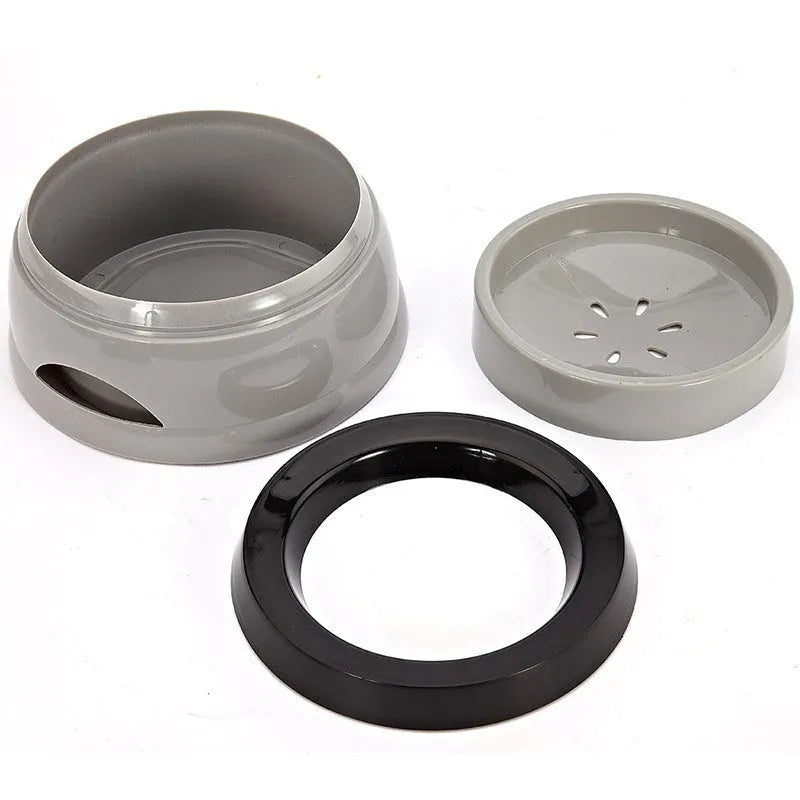 Blue no-spill floating pet water bowl with 750ml capacity for dogs and cats
