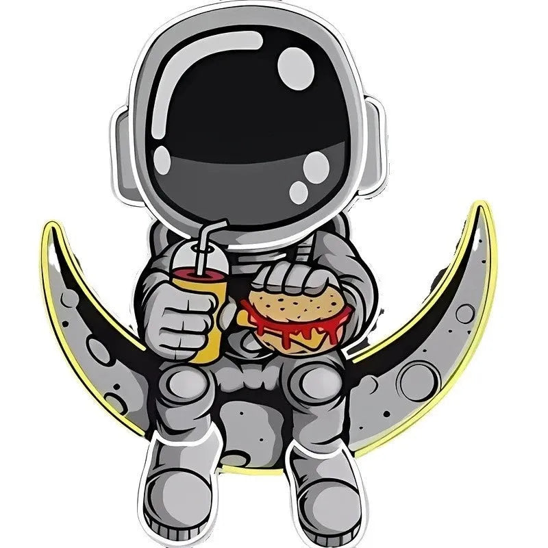 USB-powered wall-mounted astronaut neon light in blue or cold white lemon yellow, dimensions 30cm by 35cm