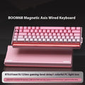 E-sports magnetic axis mechanical keyboard with RGB light box in white and purple colourway