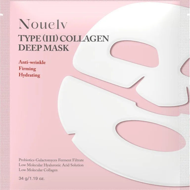 Collagen patch mask set containing 4 pieces for facial skincare with moisturising properties