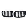 Bright black ABS plastic mesh grille for BMW X5 E53 front end.