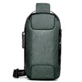 Men's medium canvas chest bag in multiple colours with zipper and internal phone pocket.