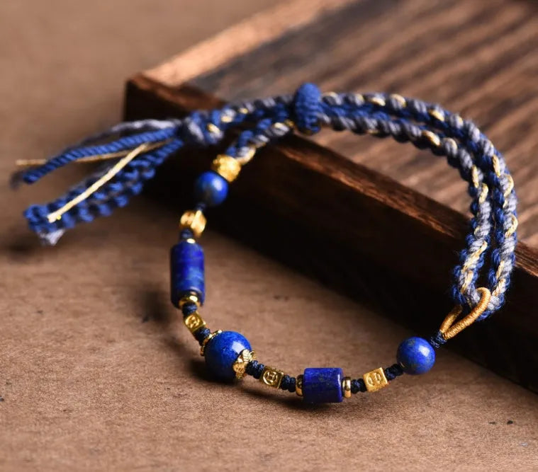 Hand-woven flexible wire watch band with national style ethnic design in Hongfei Ebony colour