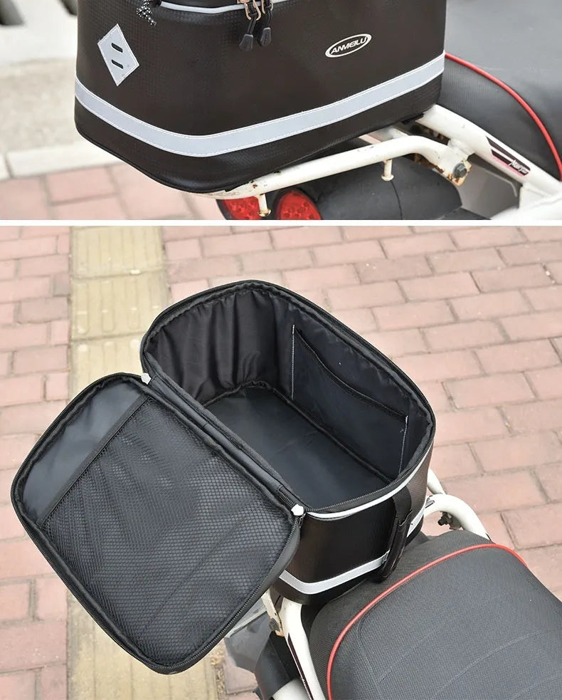 Black PU leather waterproof backseat car storage bag with 12 litre capacity