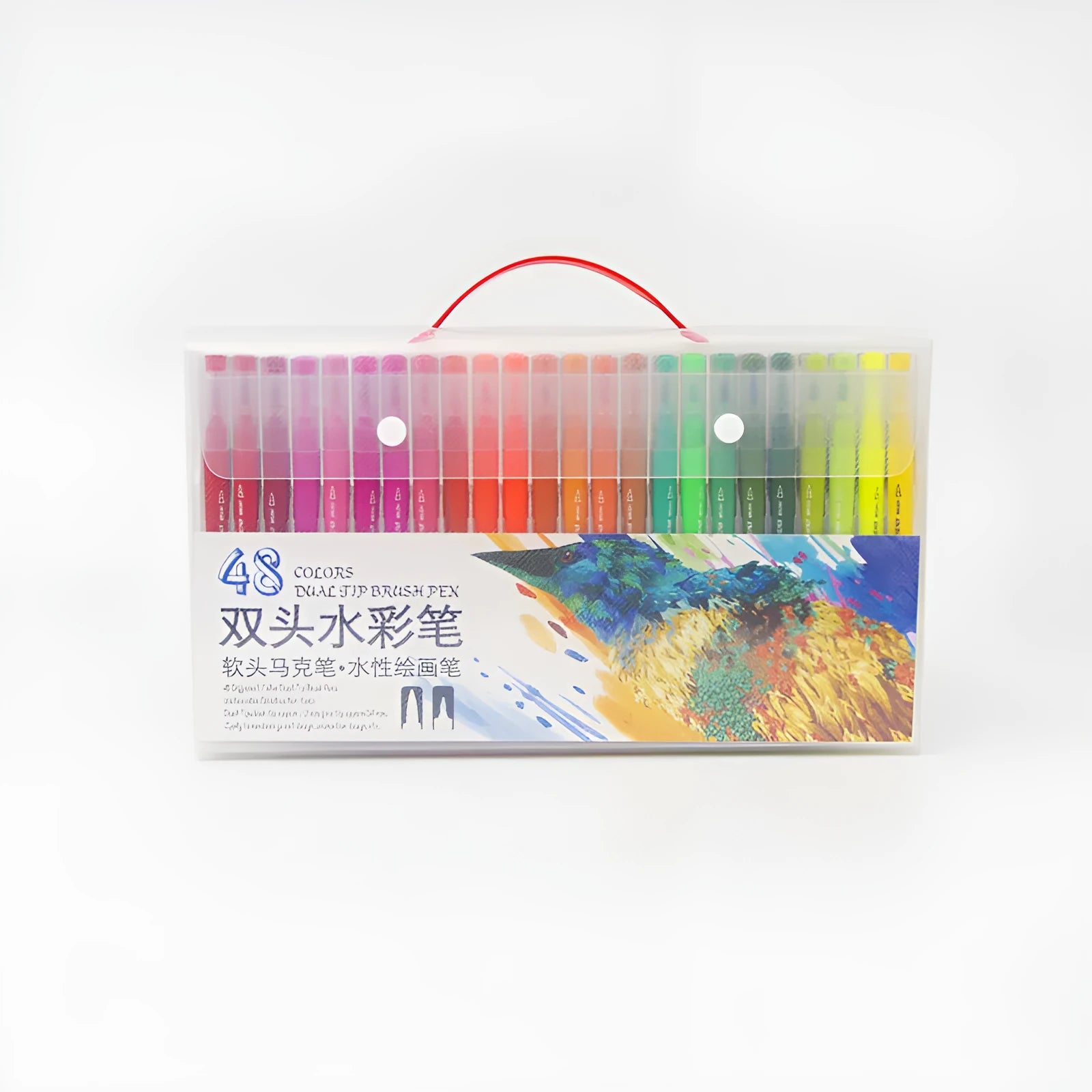 48-colour double-ended hook line soft-tip watercolour pen set in PP box