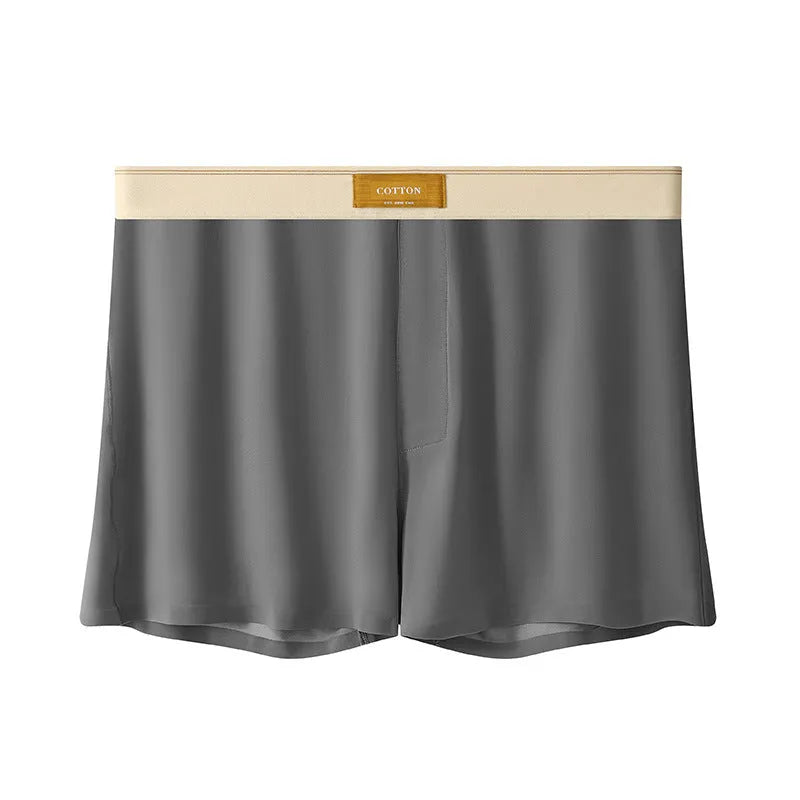 Men's ice silk underwear in solid colours showing loose fit and mid waist design