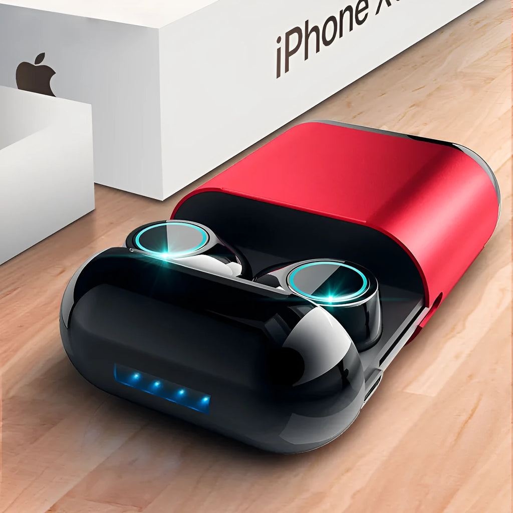 Black, Gold and Light Grey TWS wireless Bluetooth earphones showing separate left and right earpieces