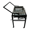 Foldable L-size charcoal barbecue grill with heavy-duty steel construction for courtyard and garden use