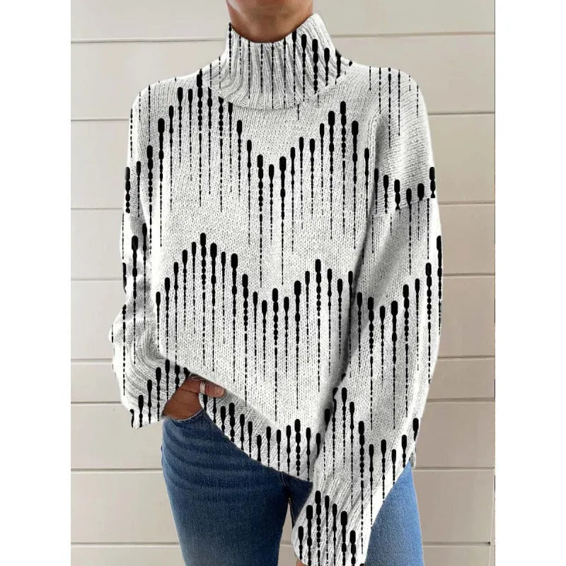 Women's casual polyester top with 3D abstract Christmas pattern in multiple colour options