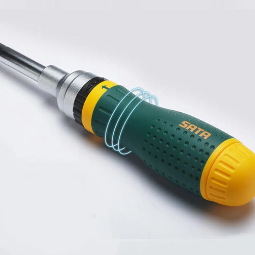 19 in 1 green ratchet screwdriver set with SVCM steel precision bits and ergonomic handle