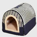 Portable cloth cat kennel with handle in pink with dots, small to medium size