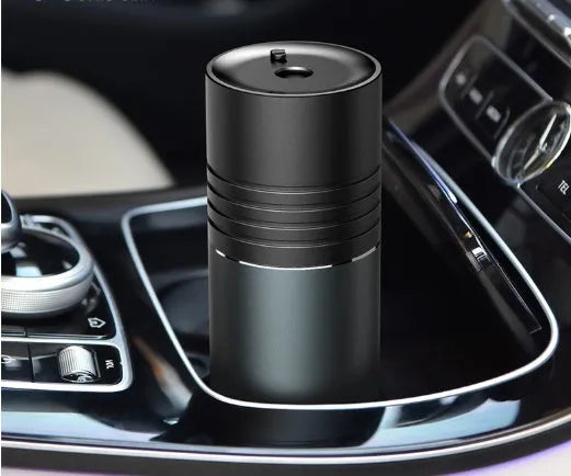 Grey car mini vacuum cleaner with aluminium and metal construction, 5300mbar suction, 2000mAh battery