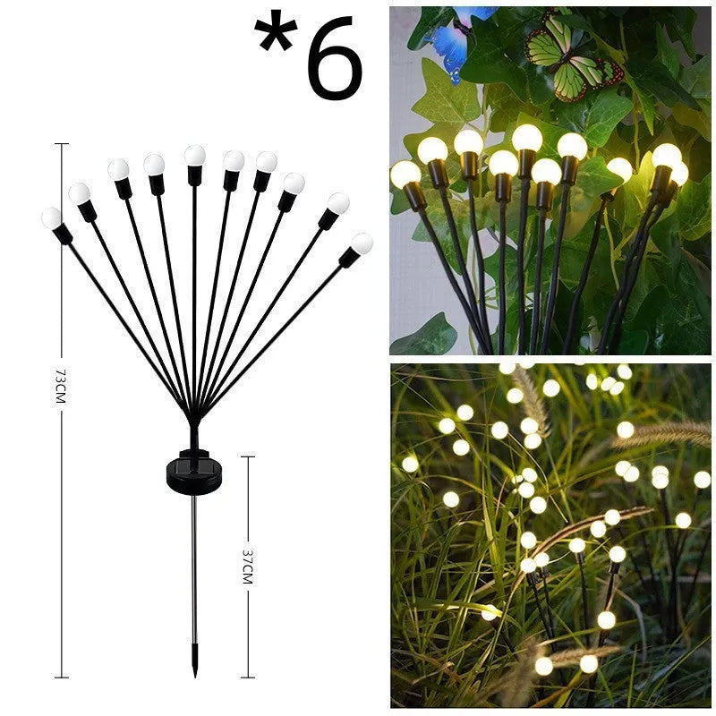 Solar-powered LED garden light with ground spike for soil installation in warm white or coloured lighting options