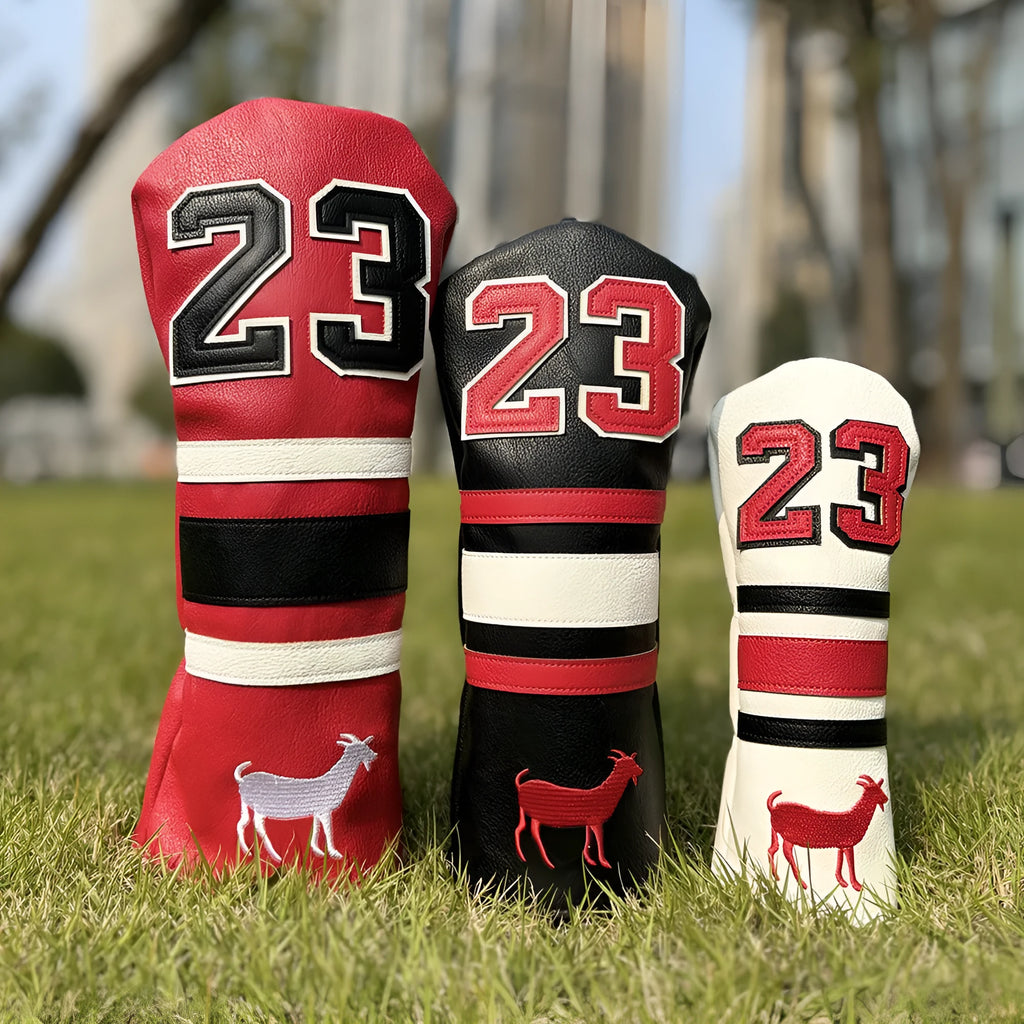 Ram Chicken Leg design golf club headcovers in PU material for Fairway Wood, Irons, and Putter.