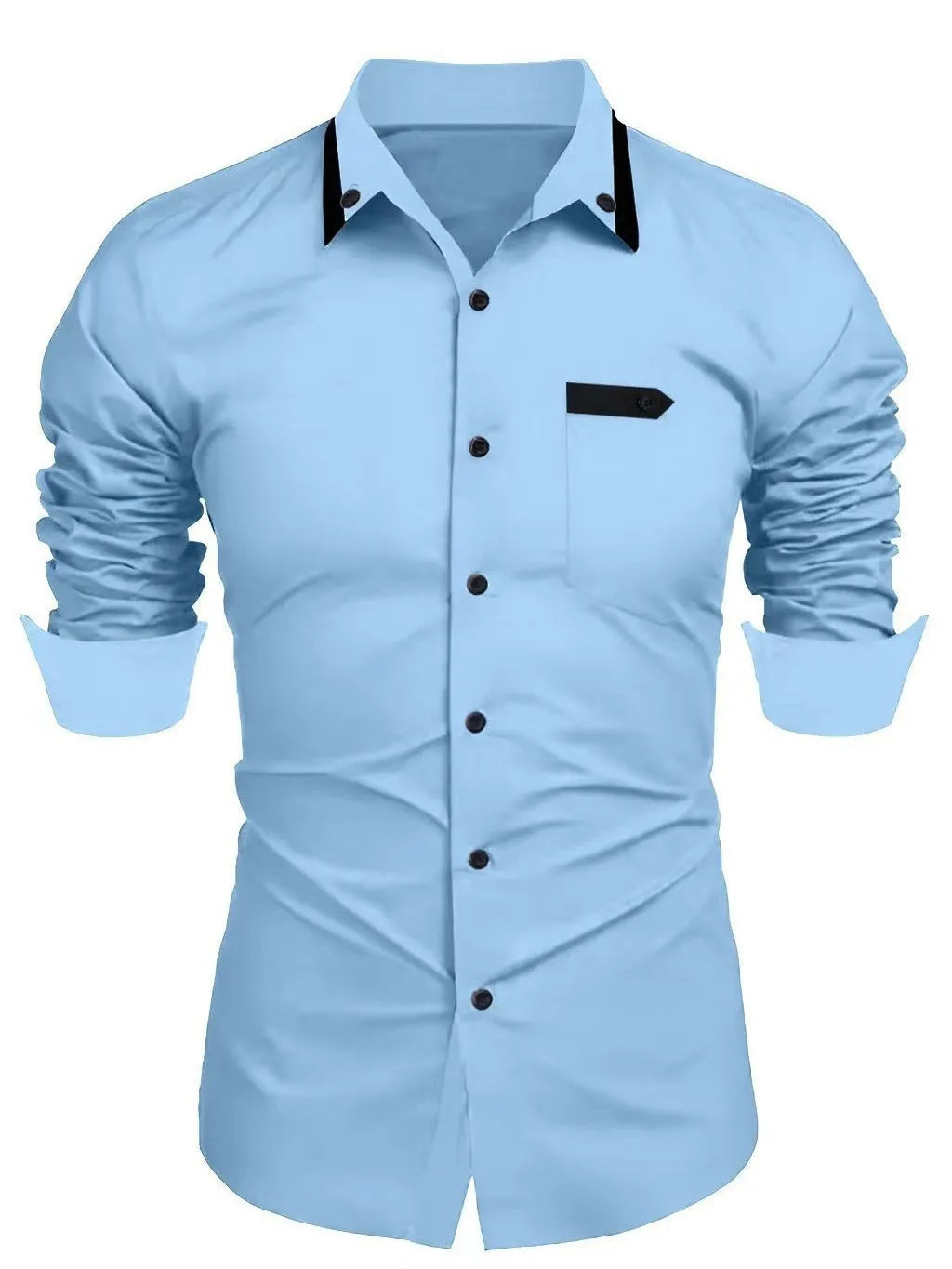 Men's casual long-sleeved cotton blend shirt in loose cardigan style, available in 8 colours and sizes S to XXXL