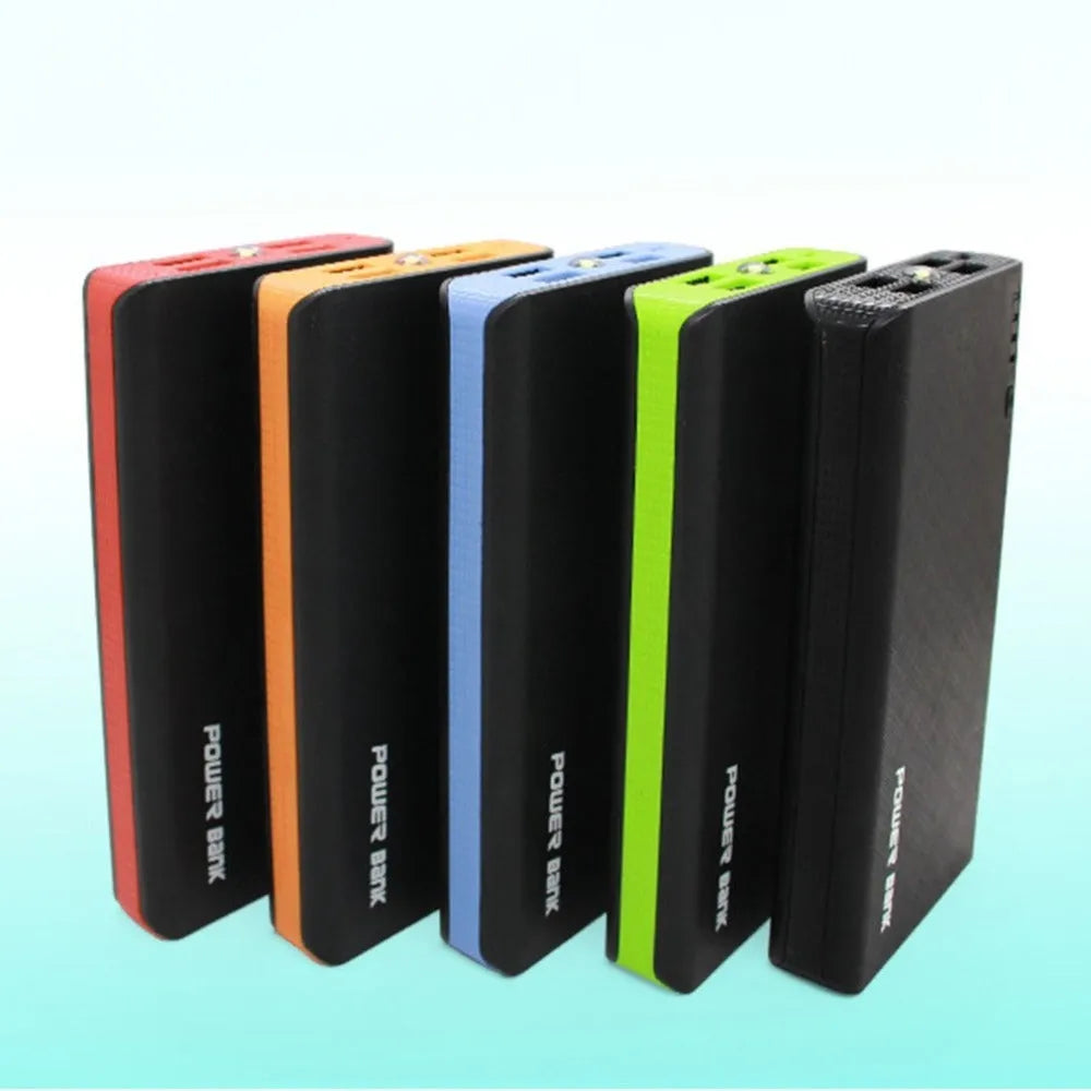 20000mAh portable power bank in multiple colours, showing compact 145mm design.