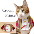 Cat decoration bib in duke suit navy blue polyester for small and large cats