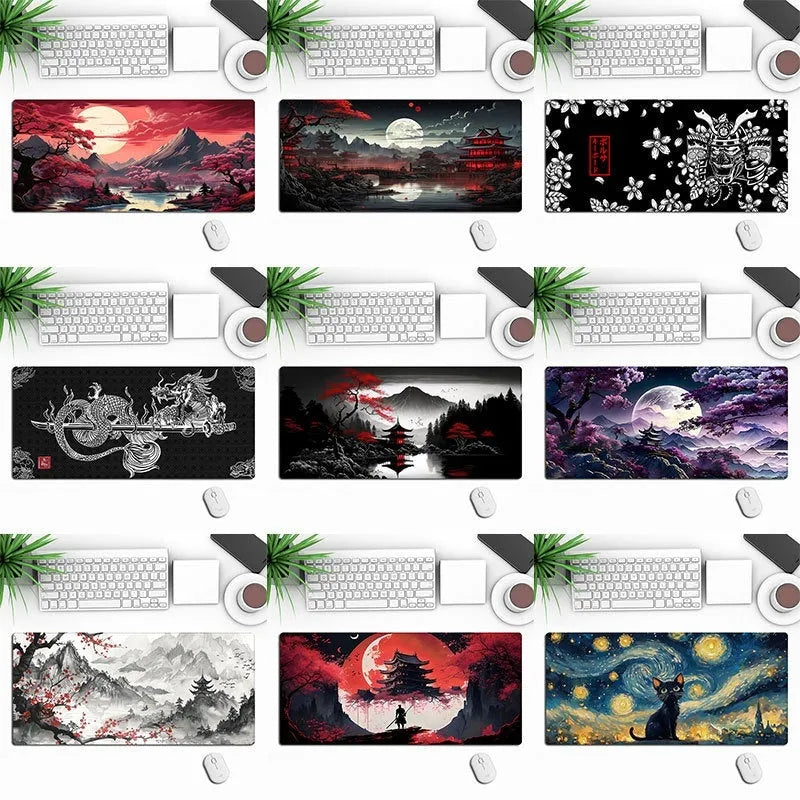 Anime gaming mouse pad with thermal transfer print pattern on non-slip rubber cloth surface
