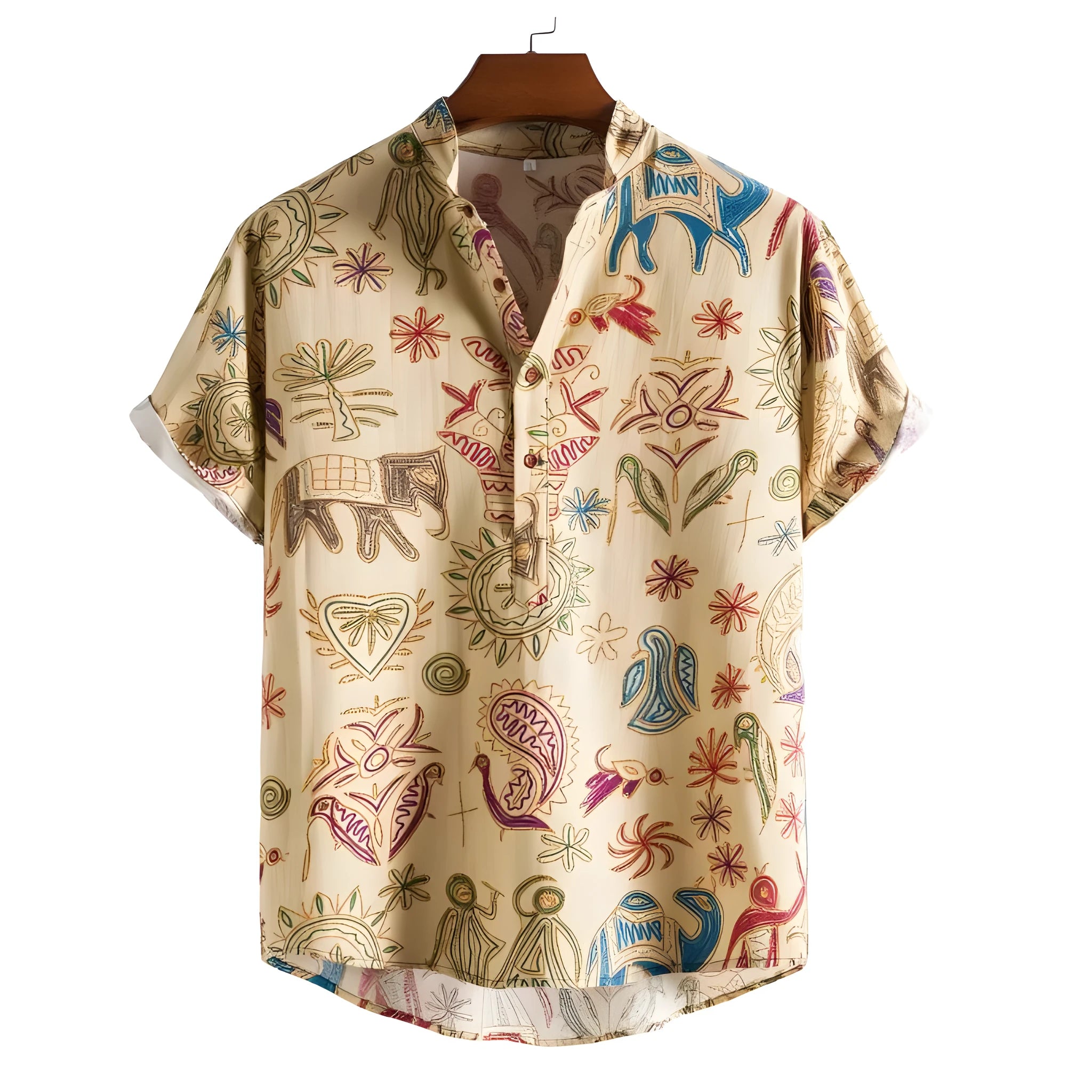Men's plus size casual shirt with 3D digital printing pattern in loose cardigan style