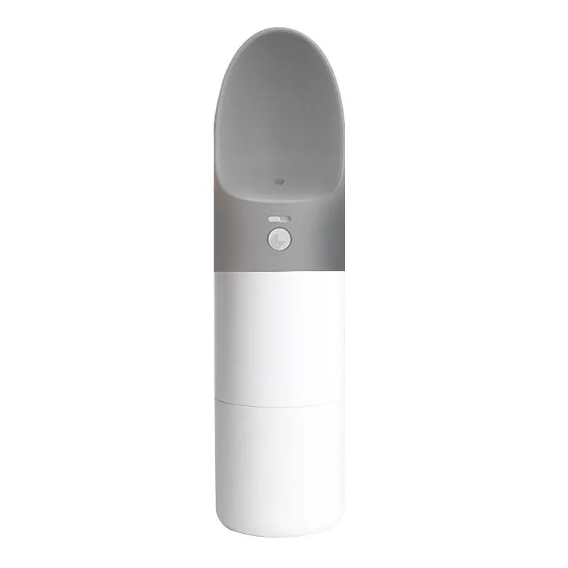 Moestar Rocket pet drinking cup in white-grey colour with one-button lock system and 270ml capacity
