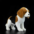 Realistic beagle dog plush doll 29cm soft simulation stuffed animal on white background