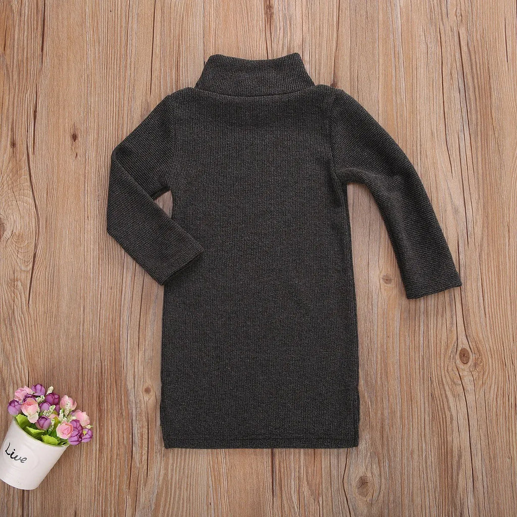 Black sleeveless floral dress for children in polyester with sizes 90 to 130