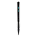 Lossless recording pen with OLED display screen, black, held in hand, showing zinc alloy shell