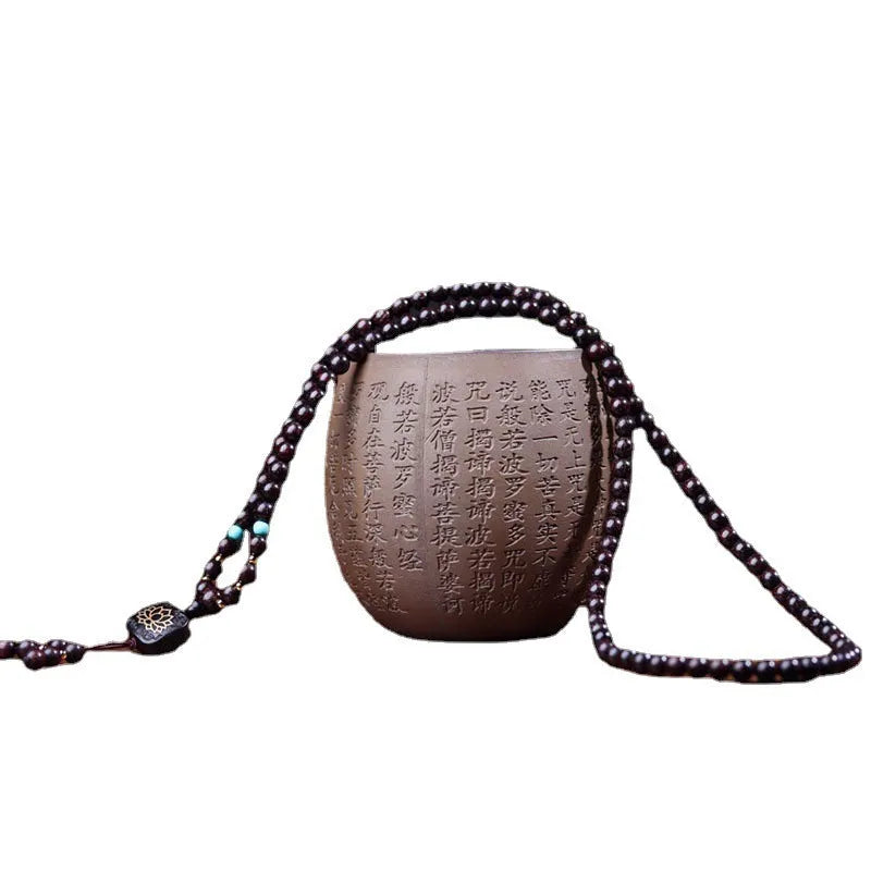 Zambia rosewood Buddha beads bracelet with 108 wooden beads and flat lotus pendant