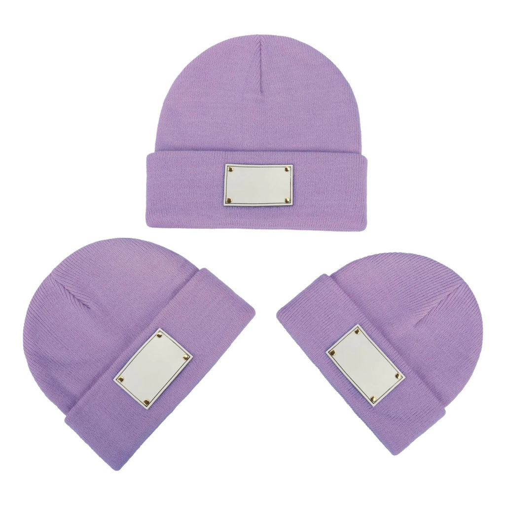 Knitted warm pullover hat in acrylic fibre, dome top, brimless, available in multiple colours and sizes for babies to adults