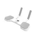 White multi-functional flat support trainer made of alloy aluminium and ABS plastic for home fitness.