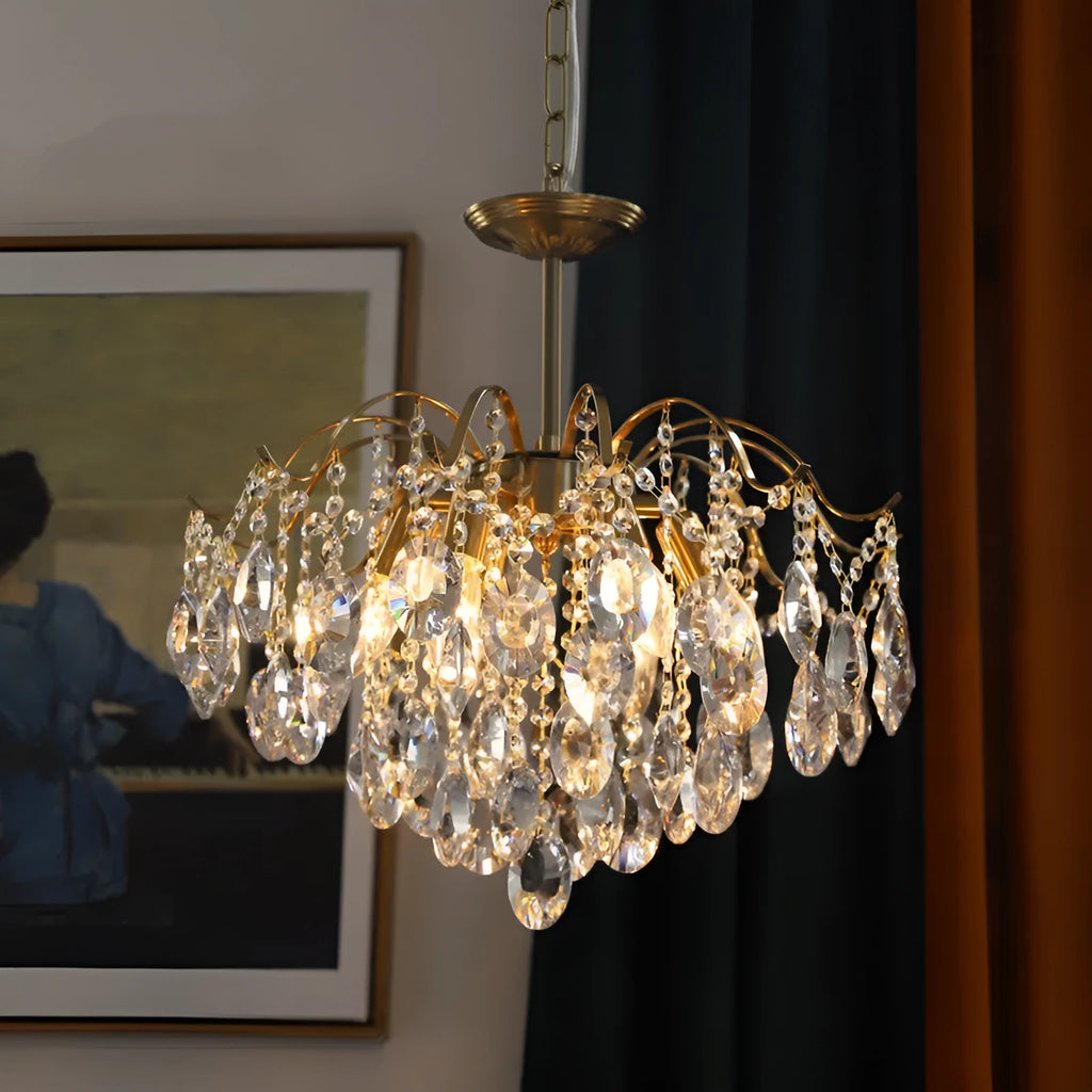 Retro full spectrum eye protection crystal chandelier 50cm clear crystal 220V living room dining room