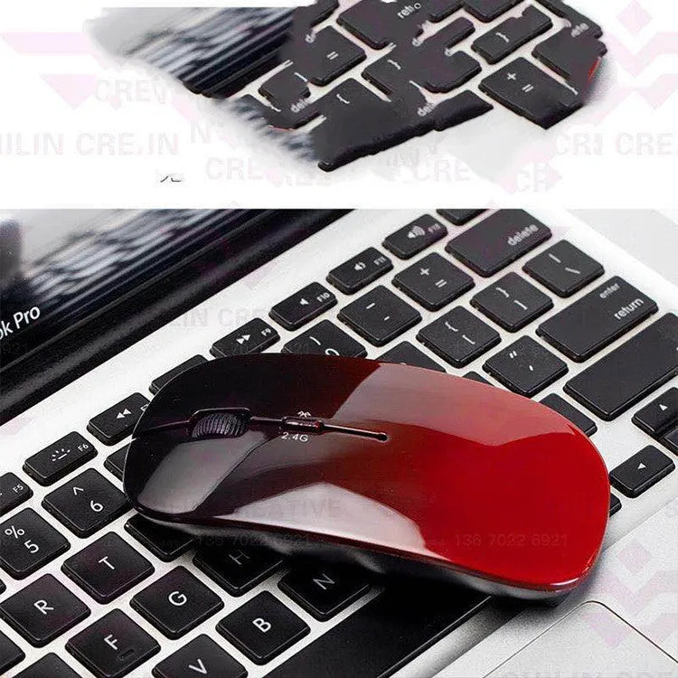 Wireless Bluetooth dual mode mouse in black with three buttons and four-way roller