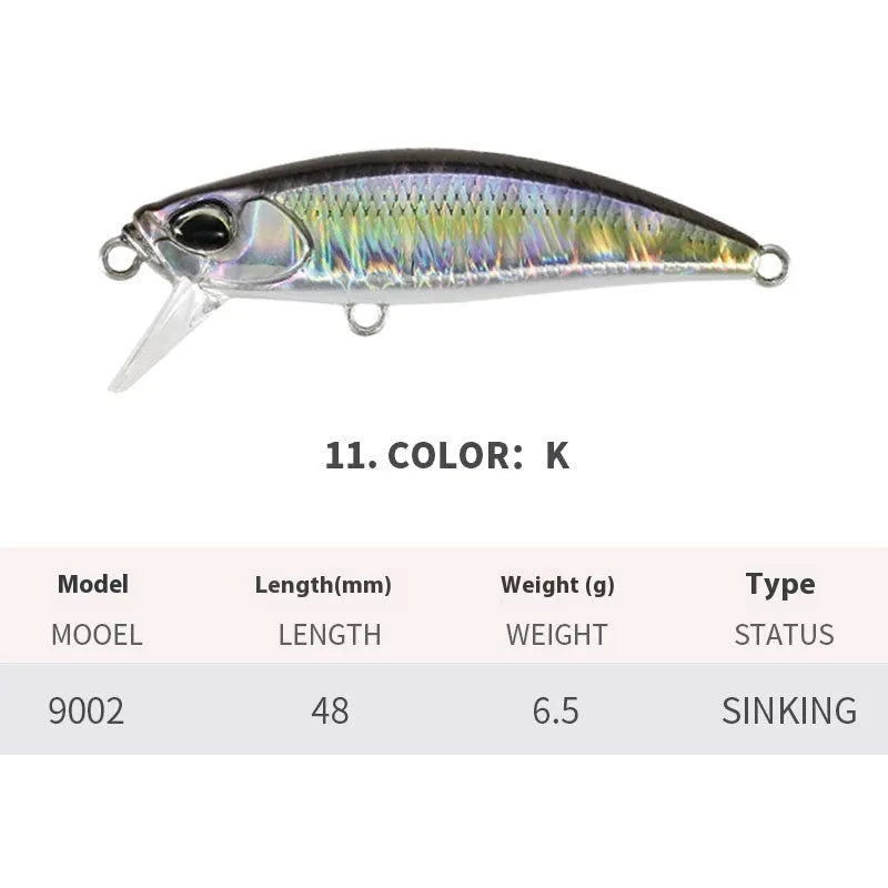 Japanese Submerged Mino fishing lure for mandarin fish and snakehead measuring 48mm