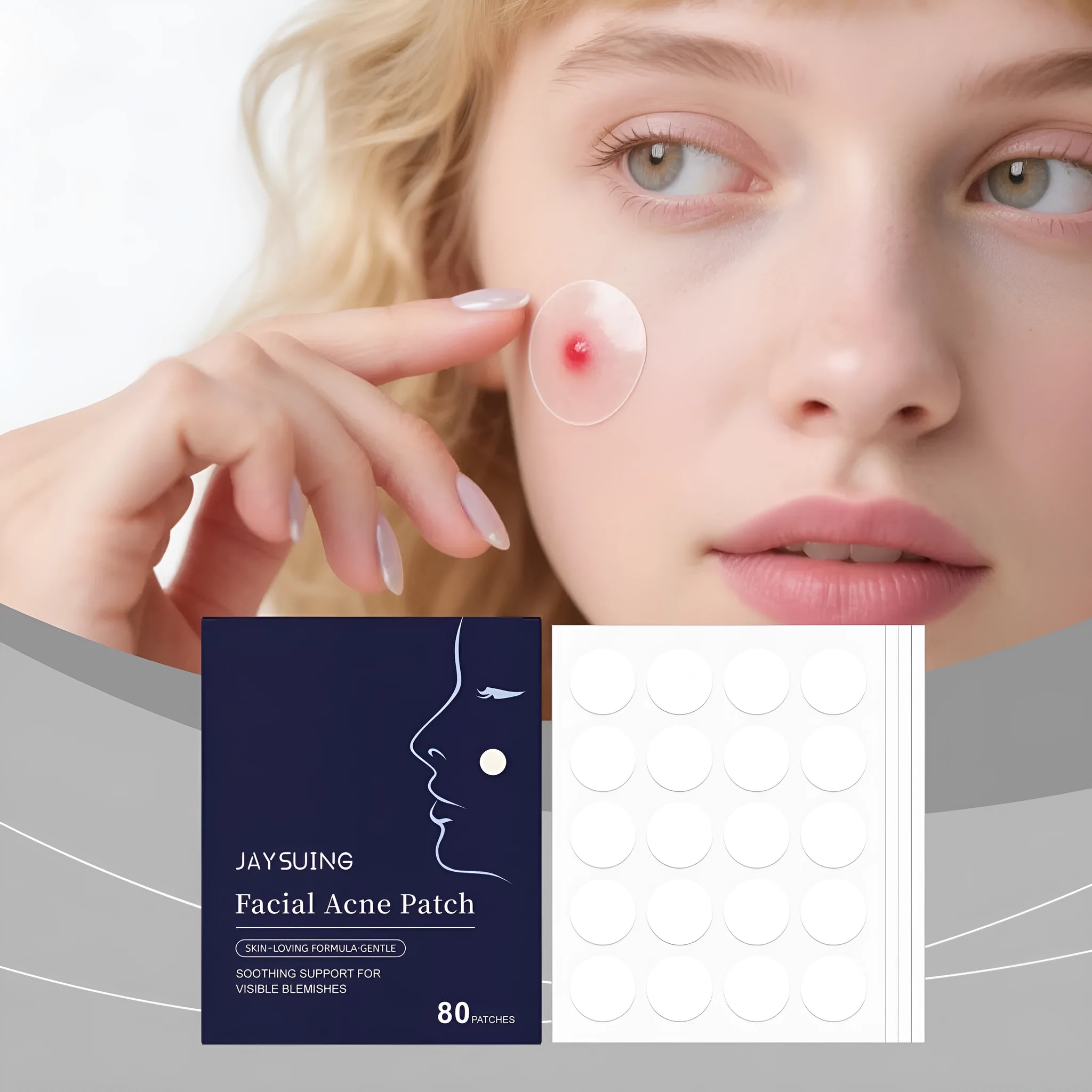 80 hydrocolloid facial acne patches for gentle blemish treatment
