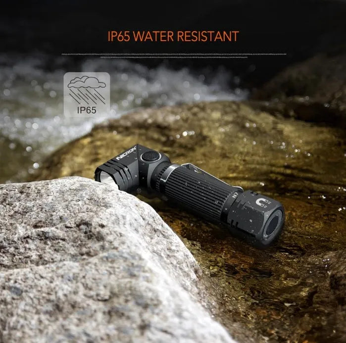 Hands-Free LED Flashlight with aircraft grade aluminium body and 360° rotary clip