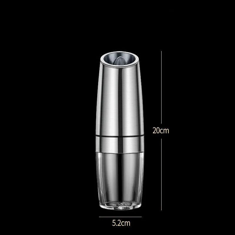 Rechargeable electric pepper and salt grinder set with clear acrylic body and ceramic grinding mechanism