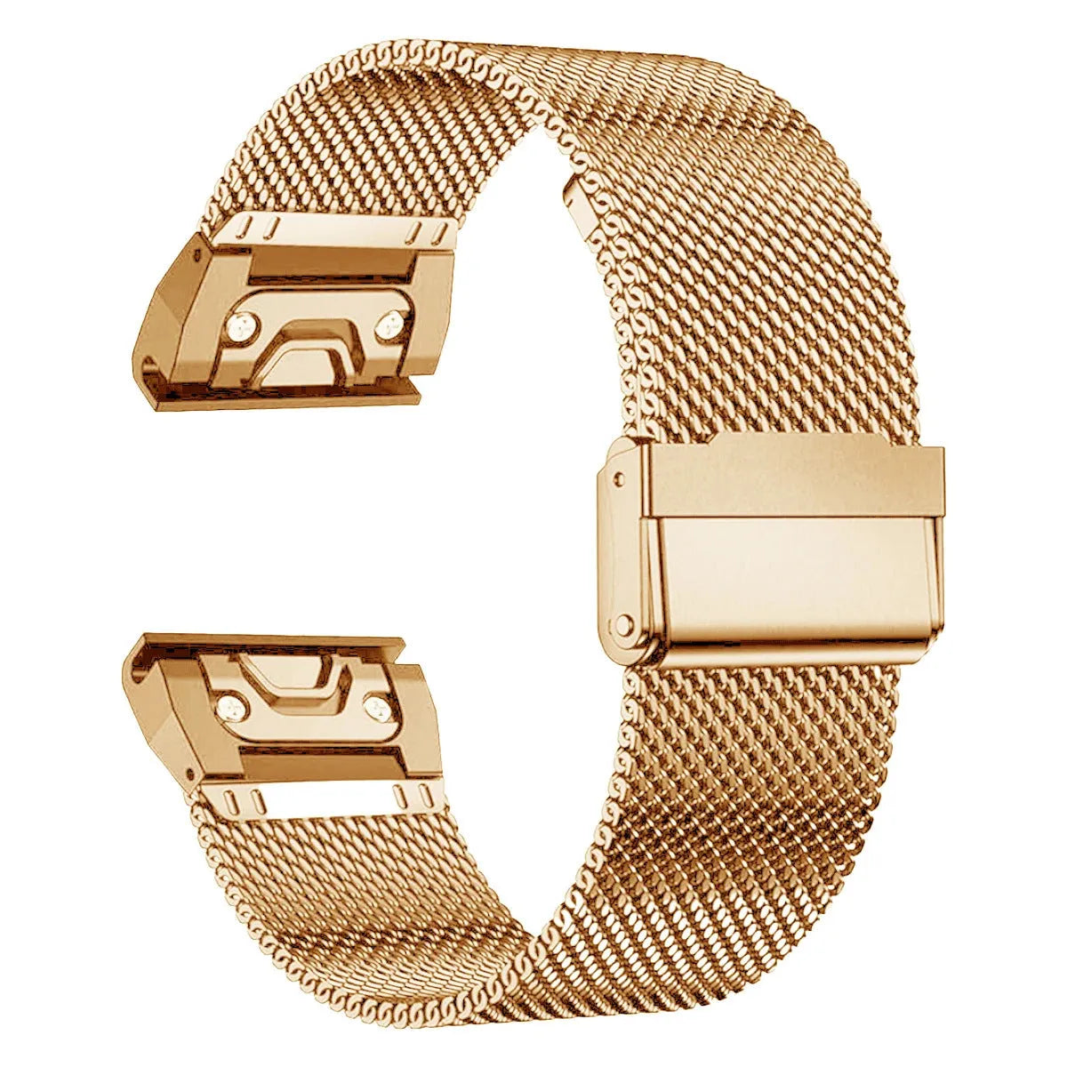 Stainless steel replacement watch strap for Garmin Fenix 7X 7 Pro 6X 6 models in silver, black, gold, rose gold.