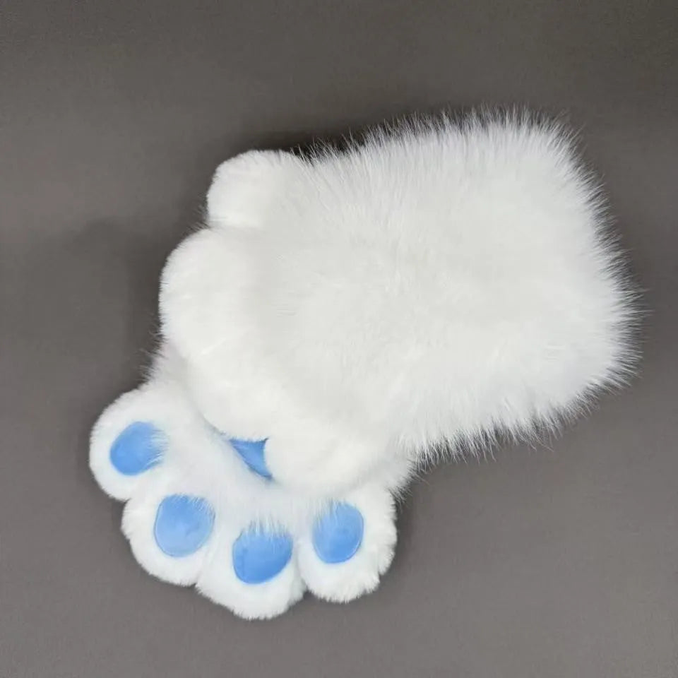 Animal claw cosplay gloves in multiple colour combinations with contrasting pads on nylon material