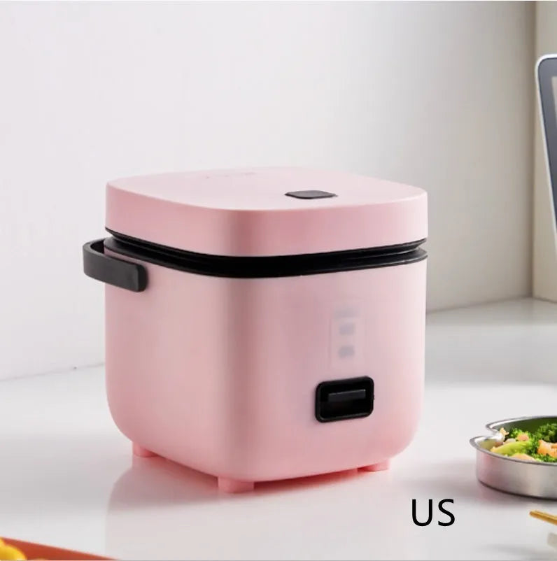 Mini rice cooker 1-2 litre 200W compact mechanical kitchen appliance in brown