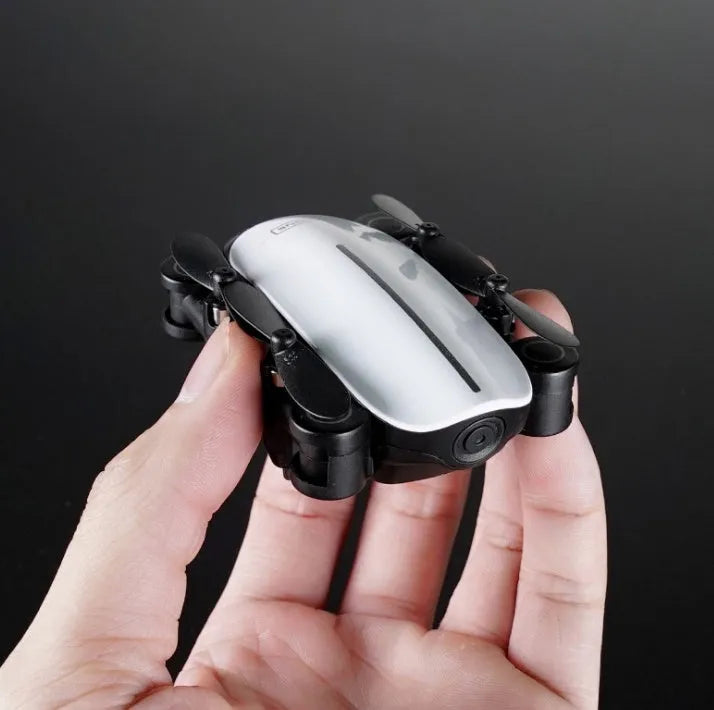 Teeggi T10 foldable mini drone with camera in black, with remote control and altitude hold function