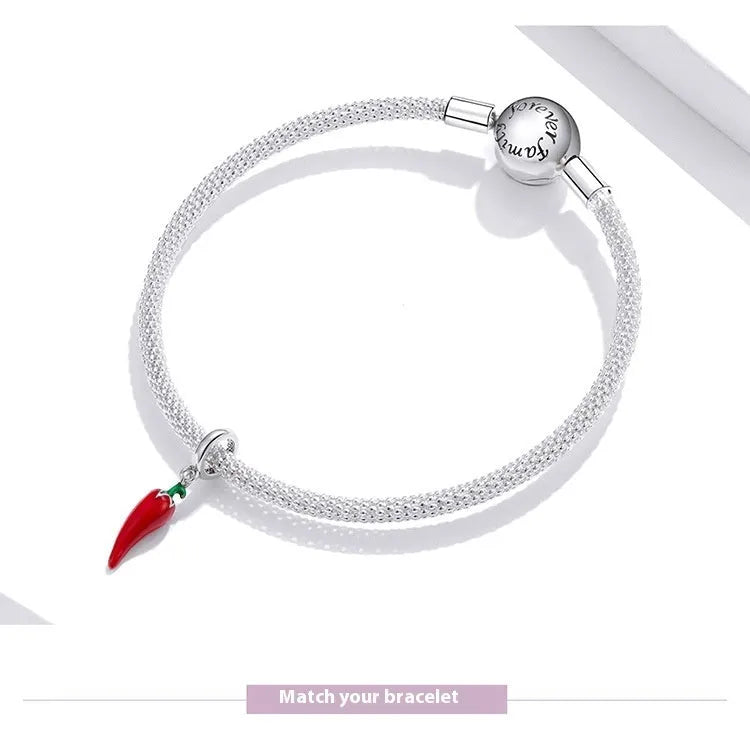 Korean style S925 sterling silver leaf pendant with BSC461 electroplated finish