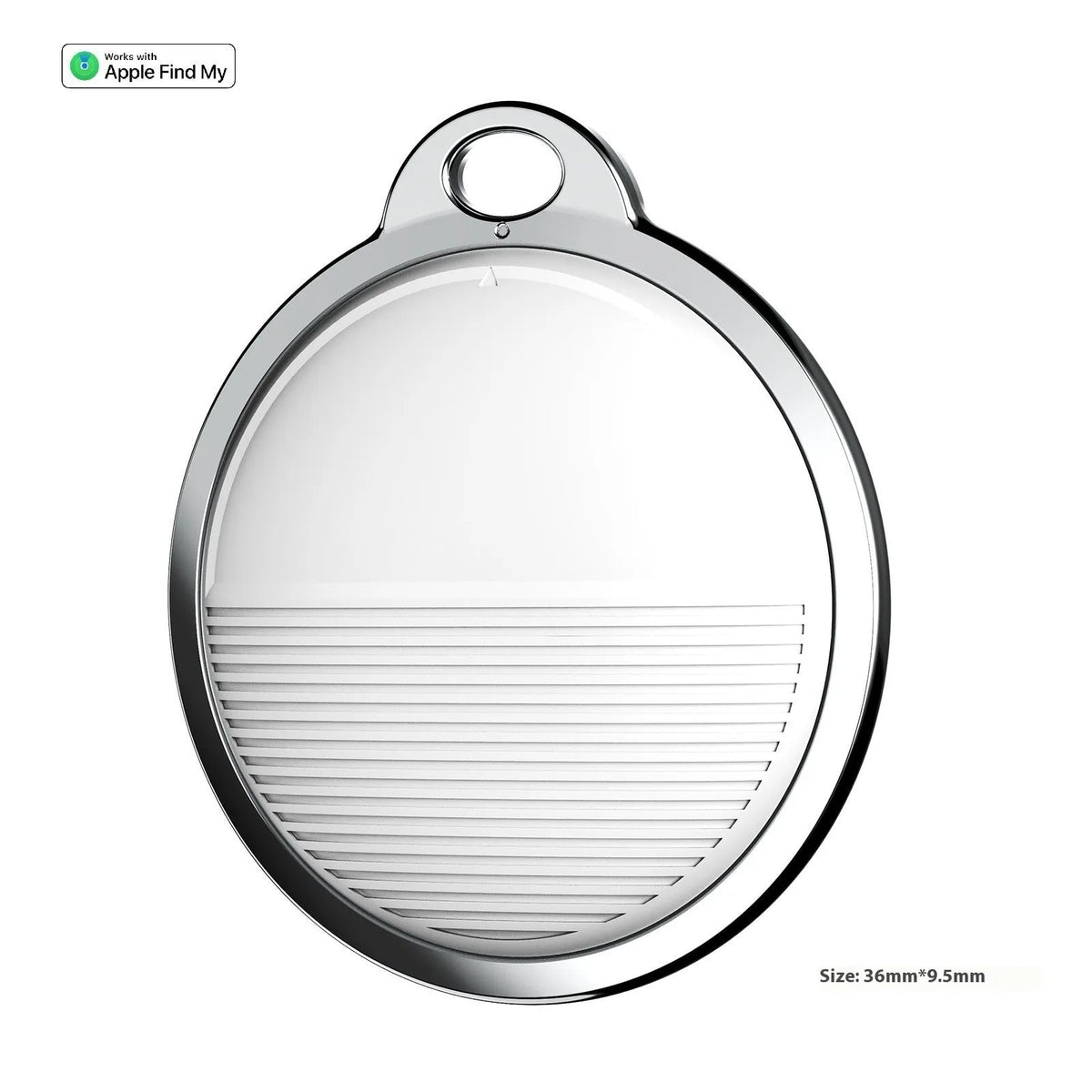 Intelligent positioning pet tracking device in Long White 01 colour with keychain attachment, 59x30x6.8mm ABS construction